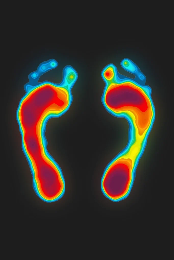 Custom Orthotics Dark Foot Pressure Map